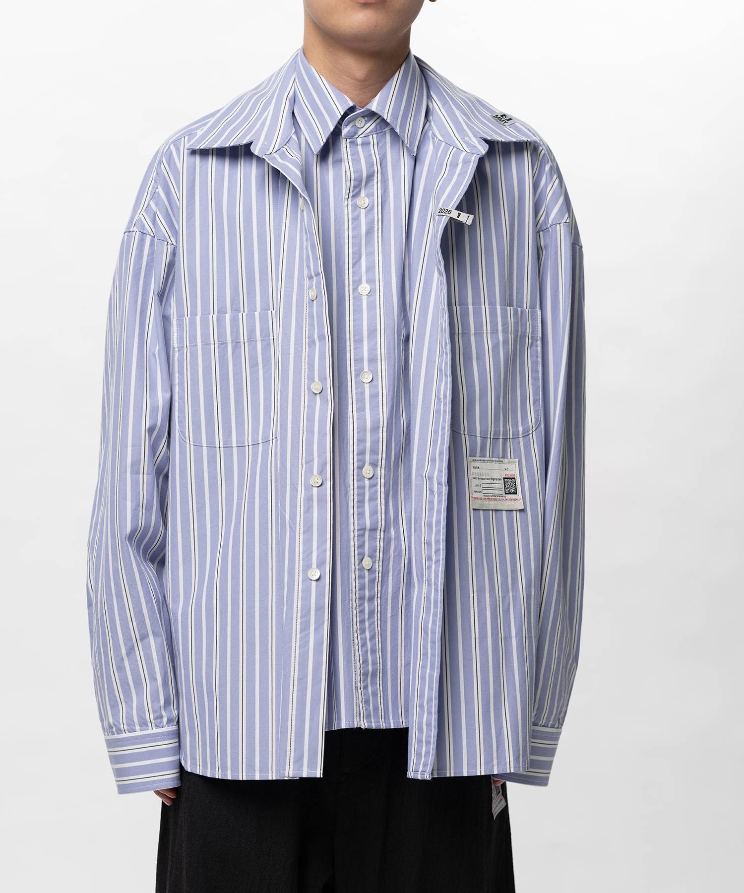 Front Layered Stripe Shirt