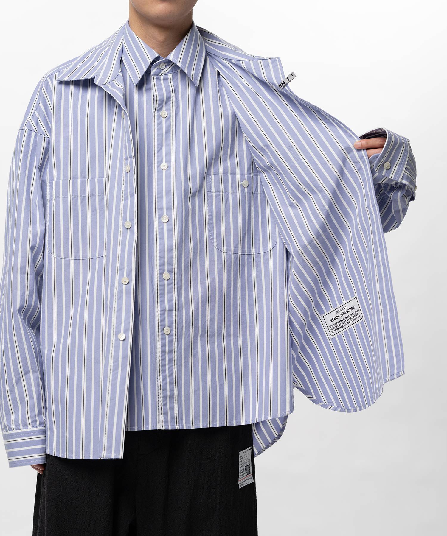 Front Layered Stripe Shirt