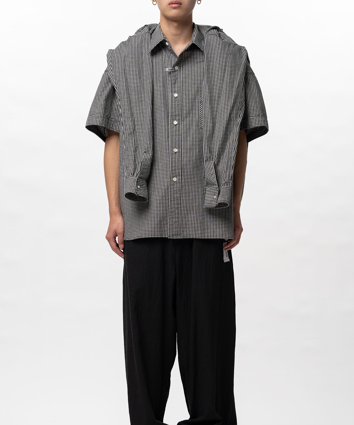 Sleeve Layered Check Shirt