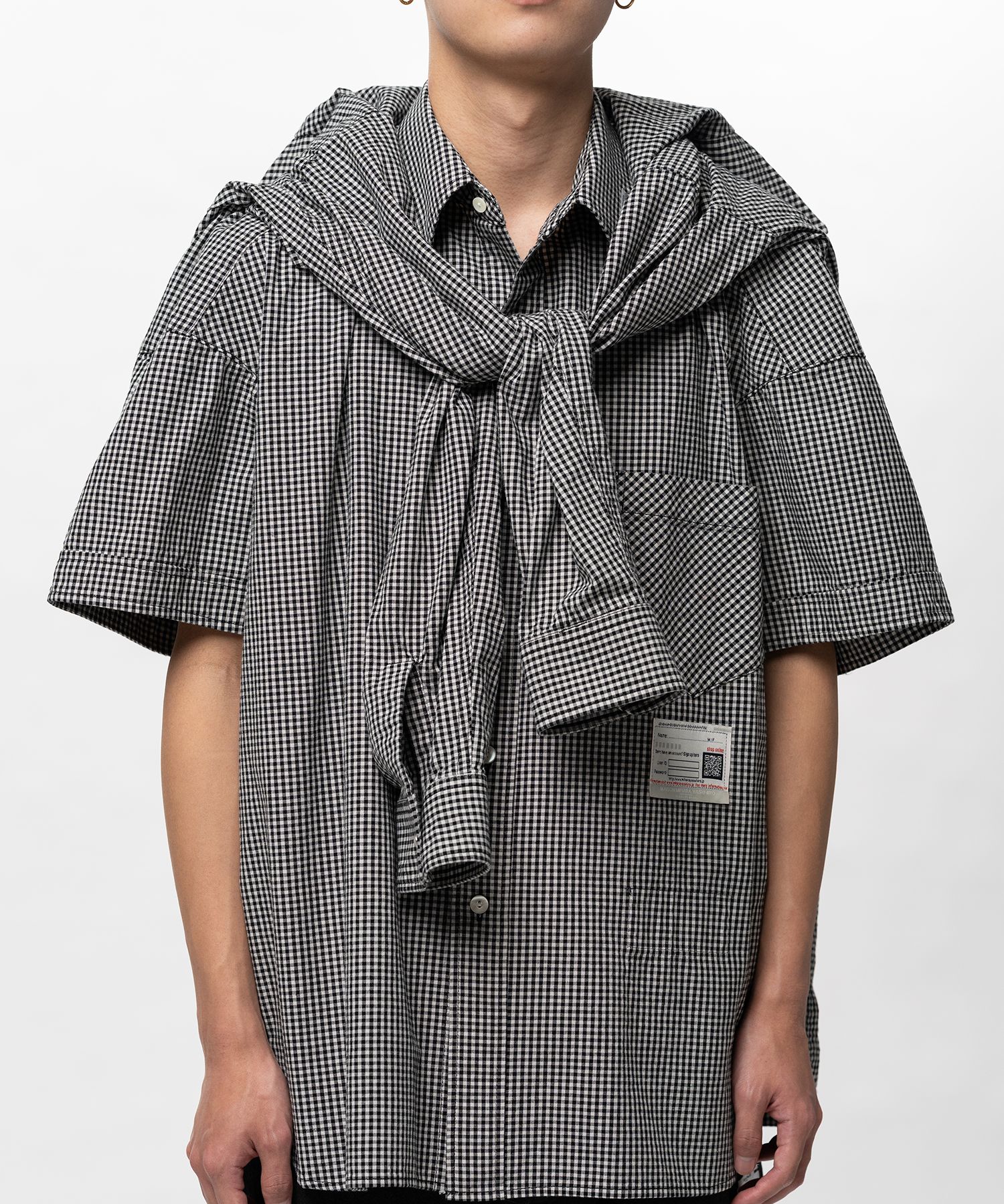 Sleeve Layered Check Shirt