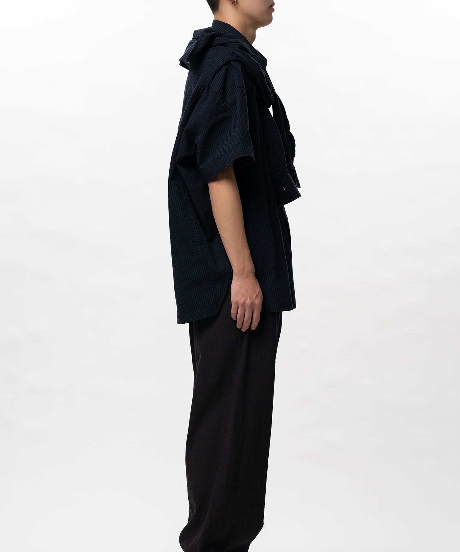 Sleeve Layered Check Shirt