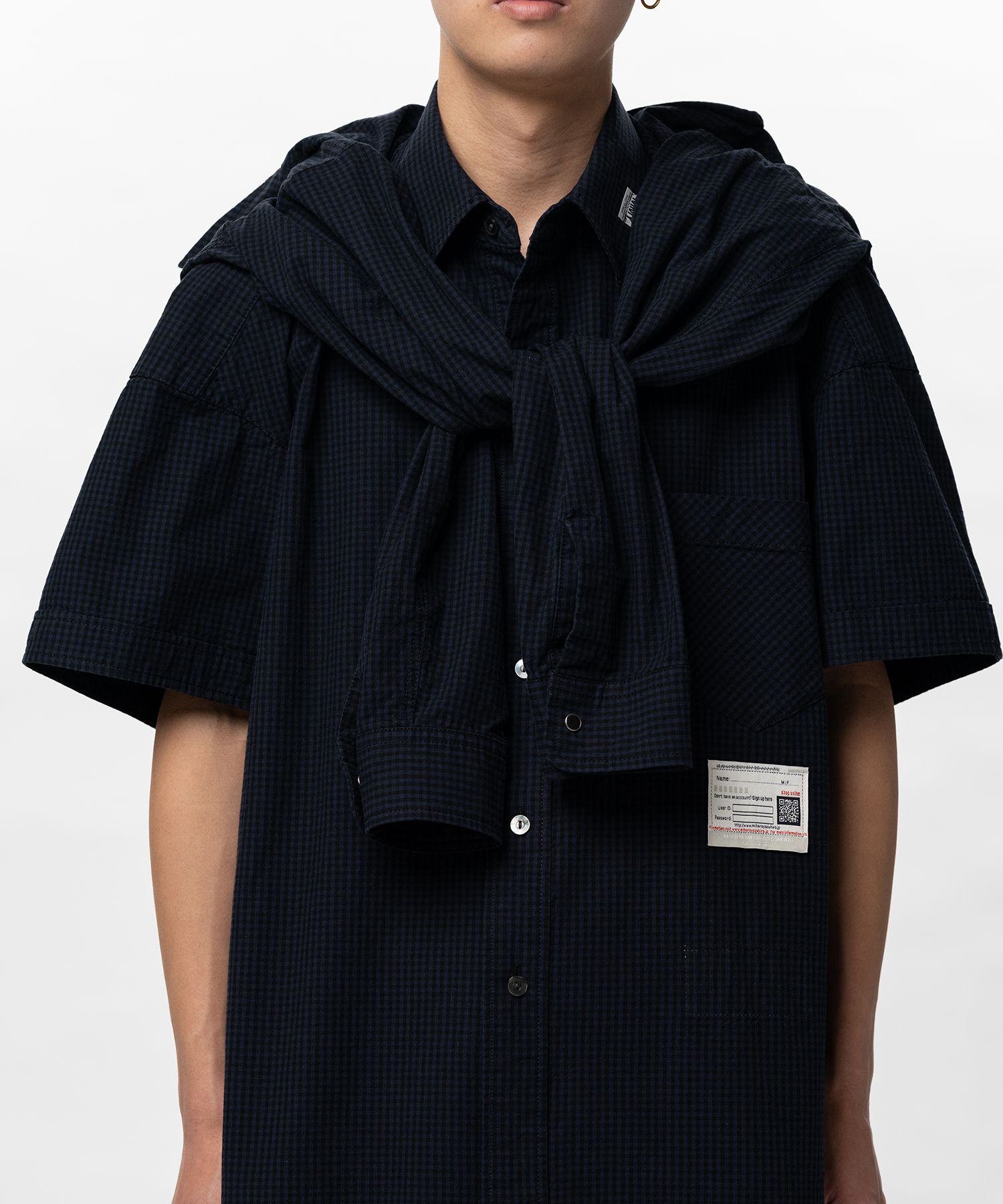 Sleeve Layered Check Shirt