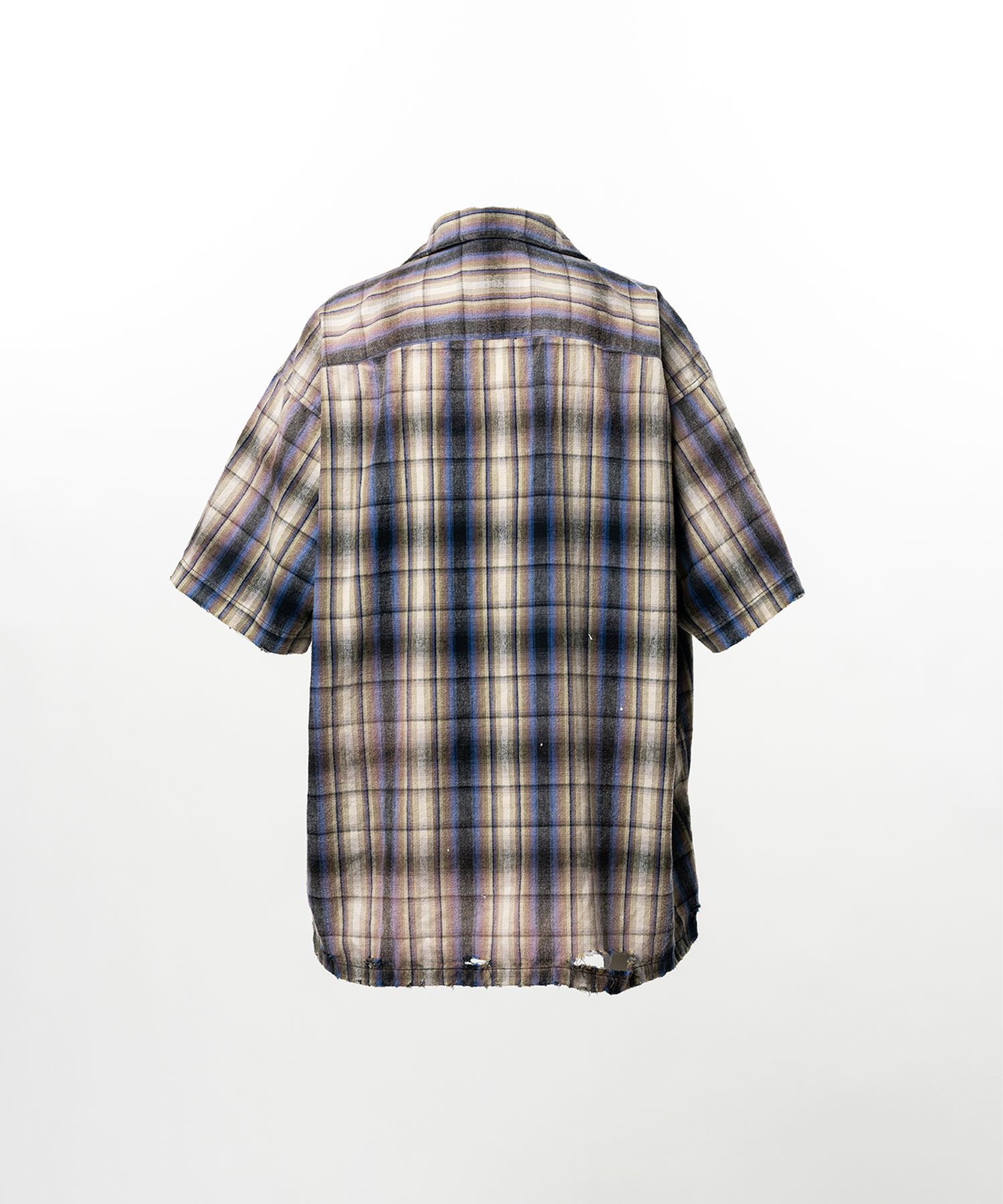 Embellished Sticker Short Sleeve Check Shirt