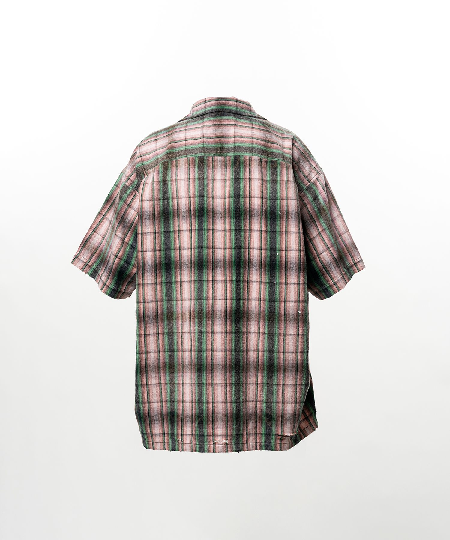 Embellished Sticker Short Sleeve Check Shirt