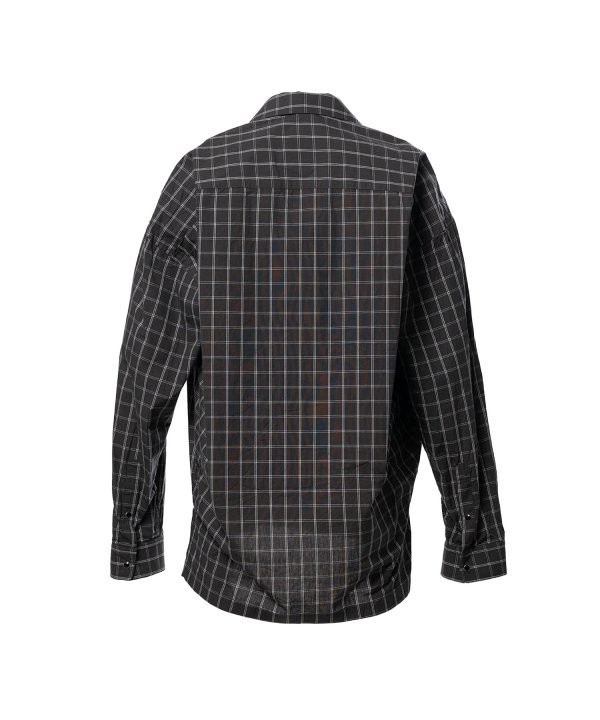 Embellished Sticker Long Sleeve Check Shirt