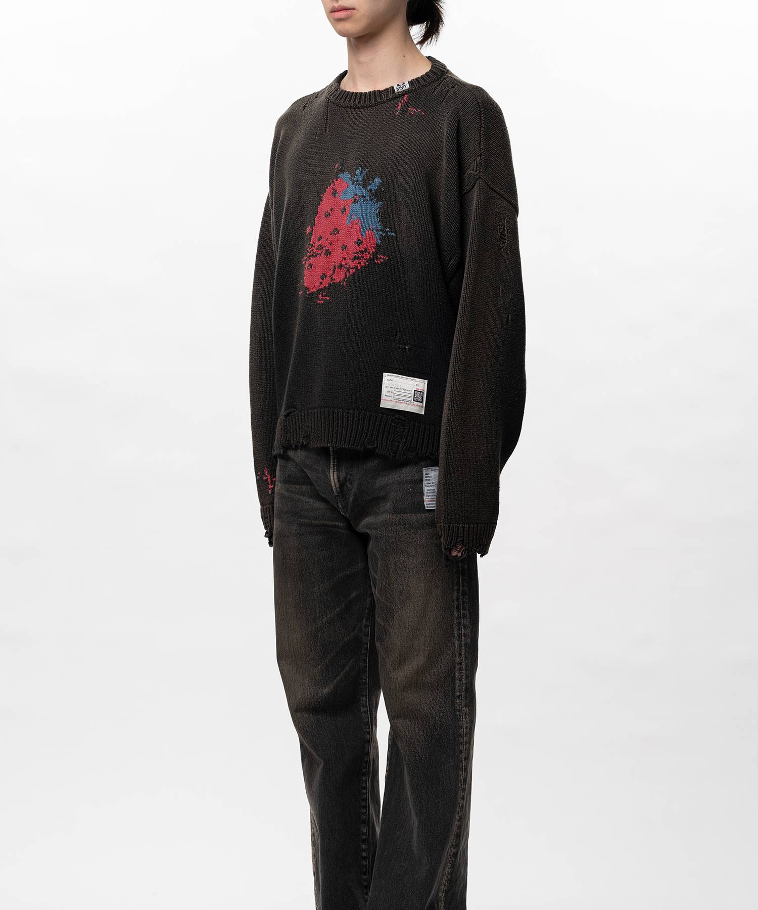 Strawberry Jacquard Knit Sweater