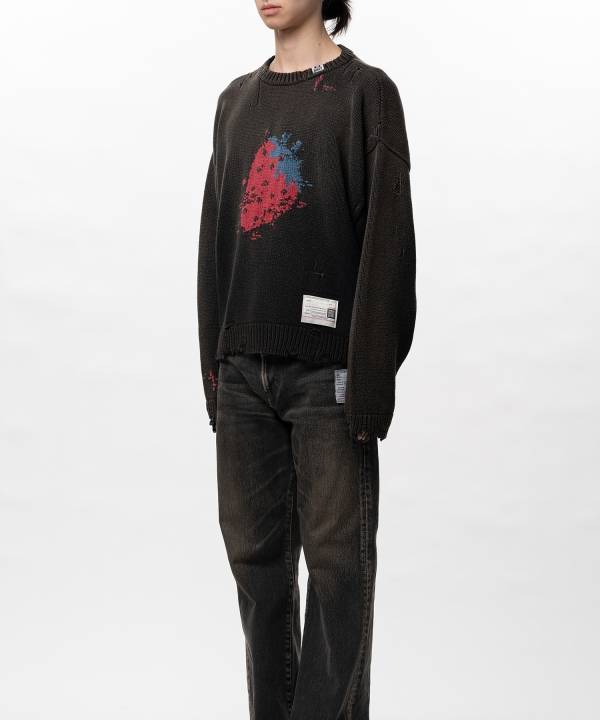 Strawberry Jacquard Knit Sweater