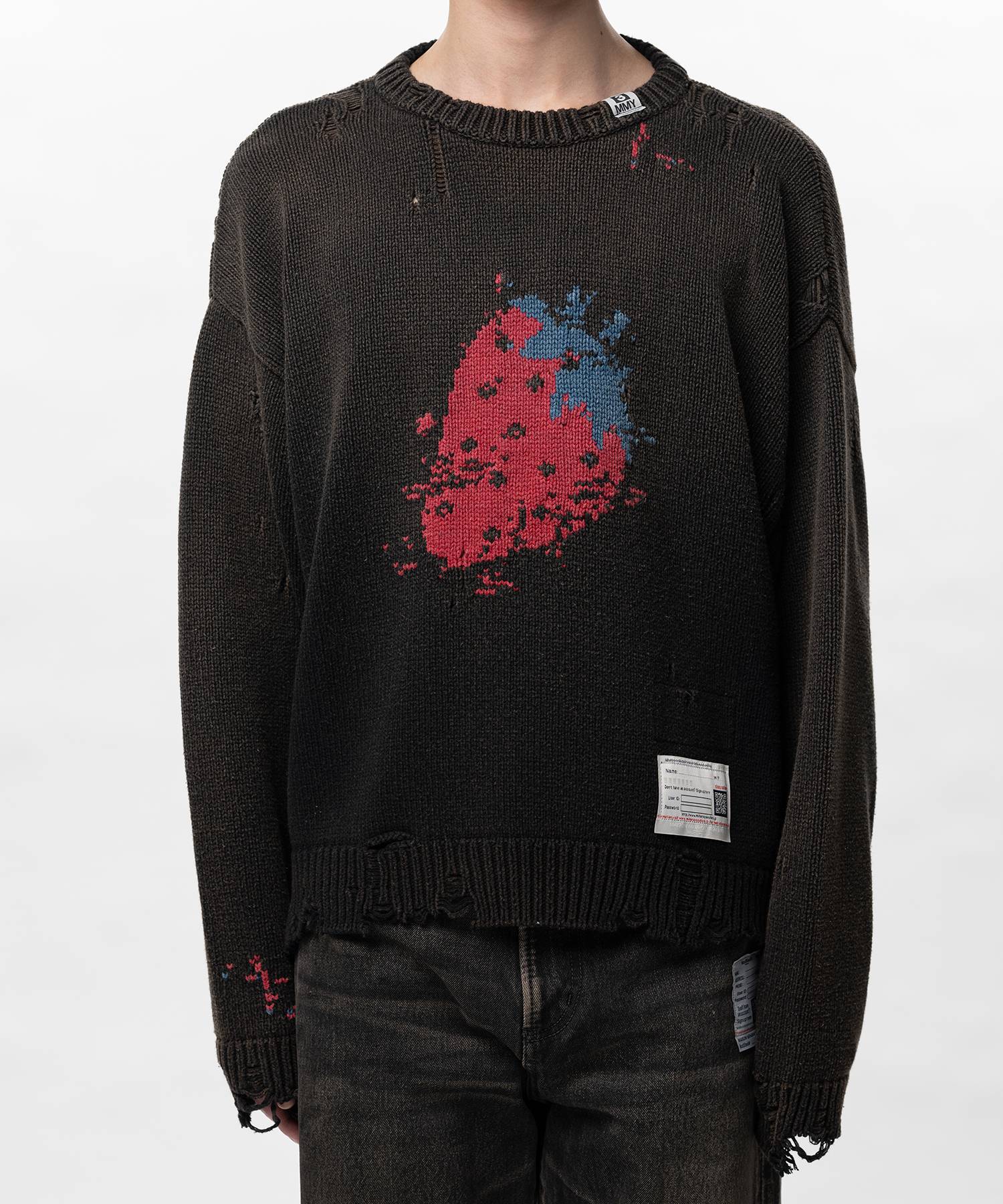 Strawberry Jacquard Knit Sweater