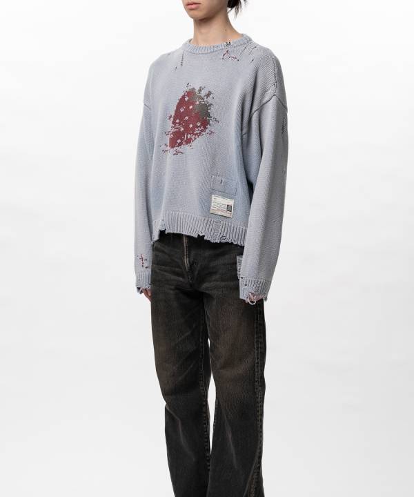 Strawberry Jacquard Knit Sweater