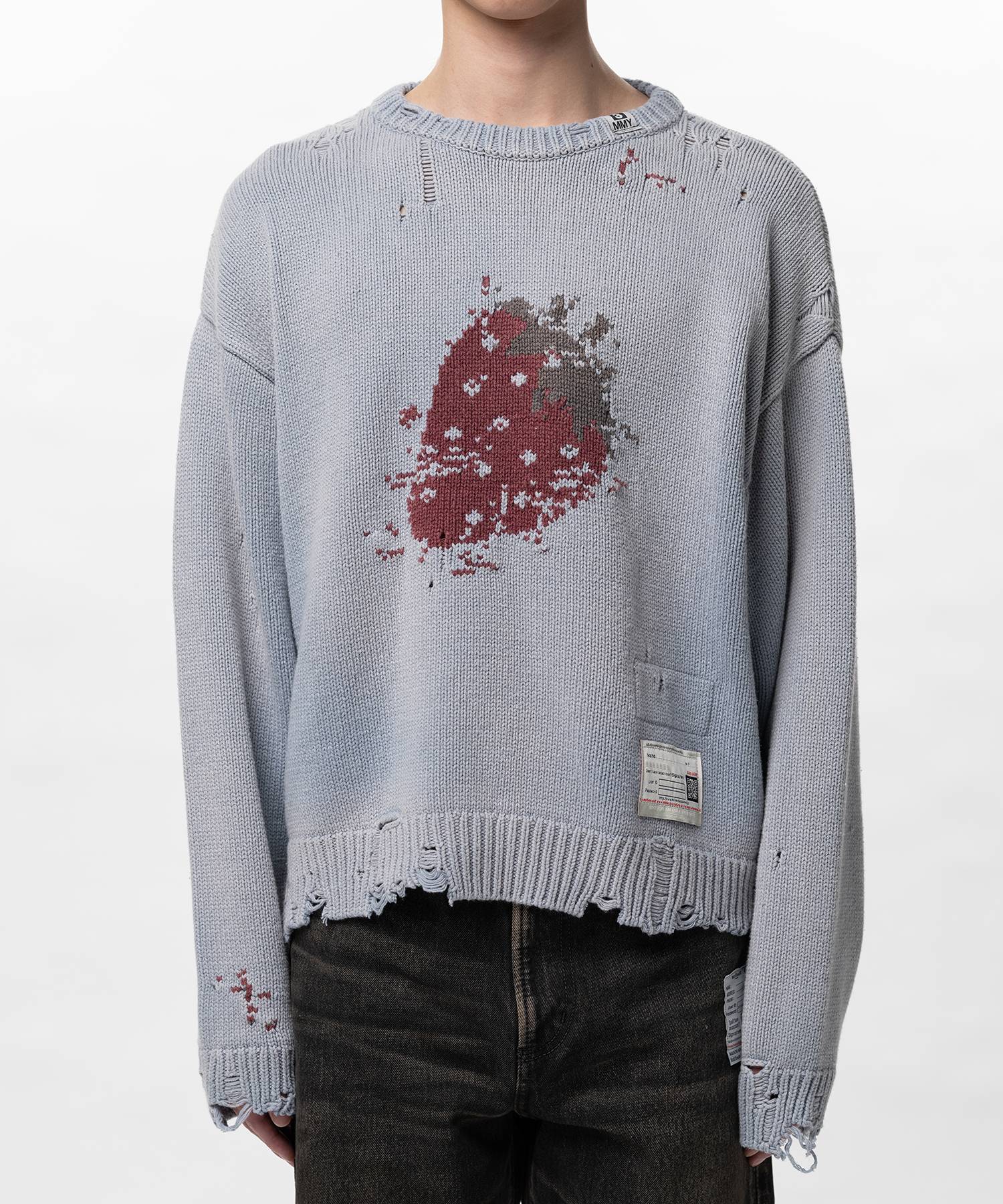 Strawberry Jacquard Knit Sweater