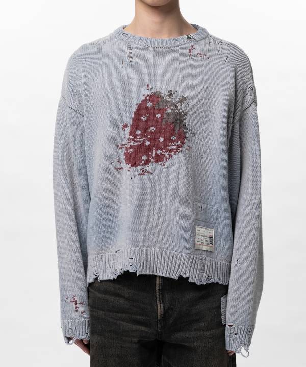 Strawberry Jacquard Knit Sweater