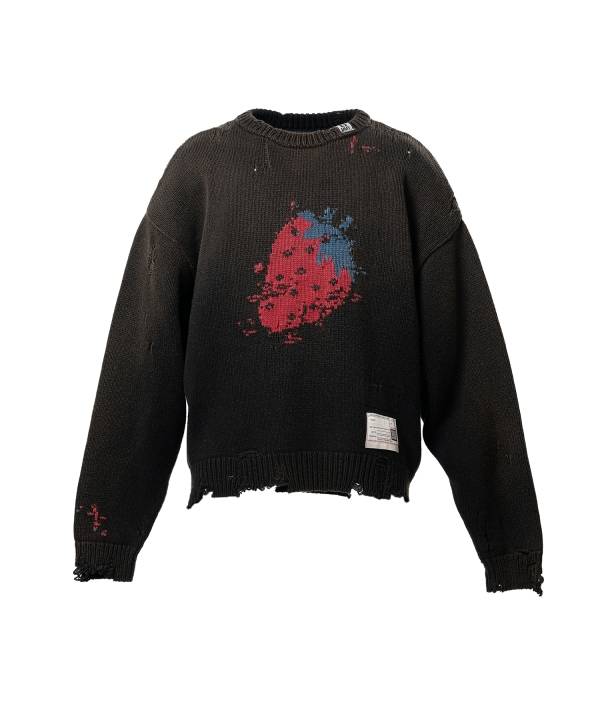 Strawberry Jacquard Knit Sweater