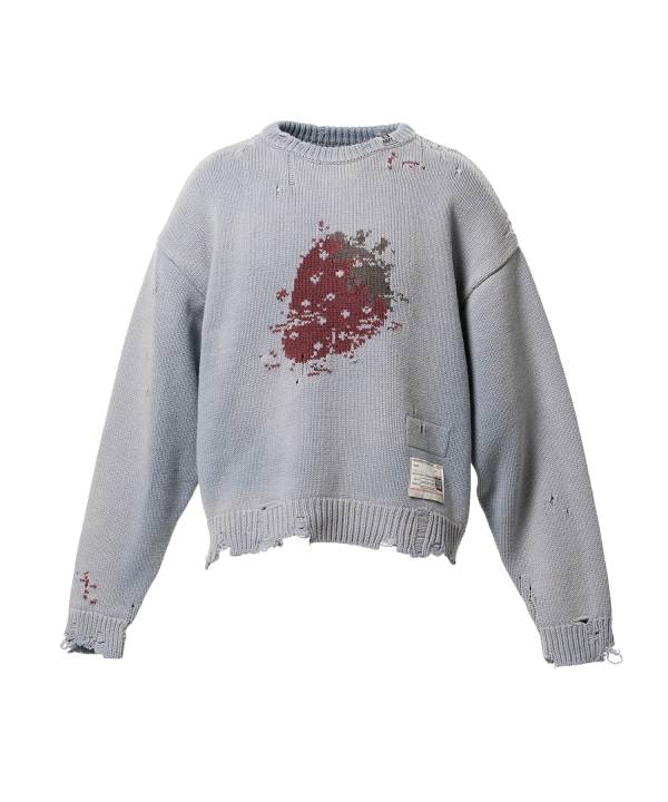 Strawberry Jacquard Knit Sweater