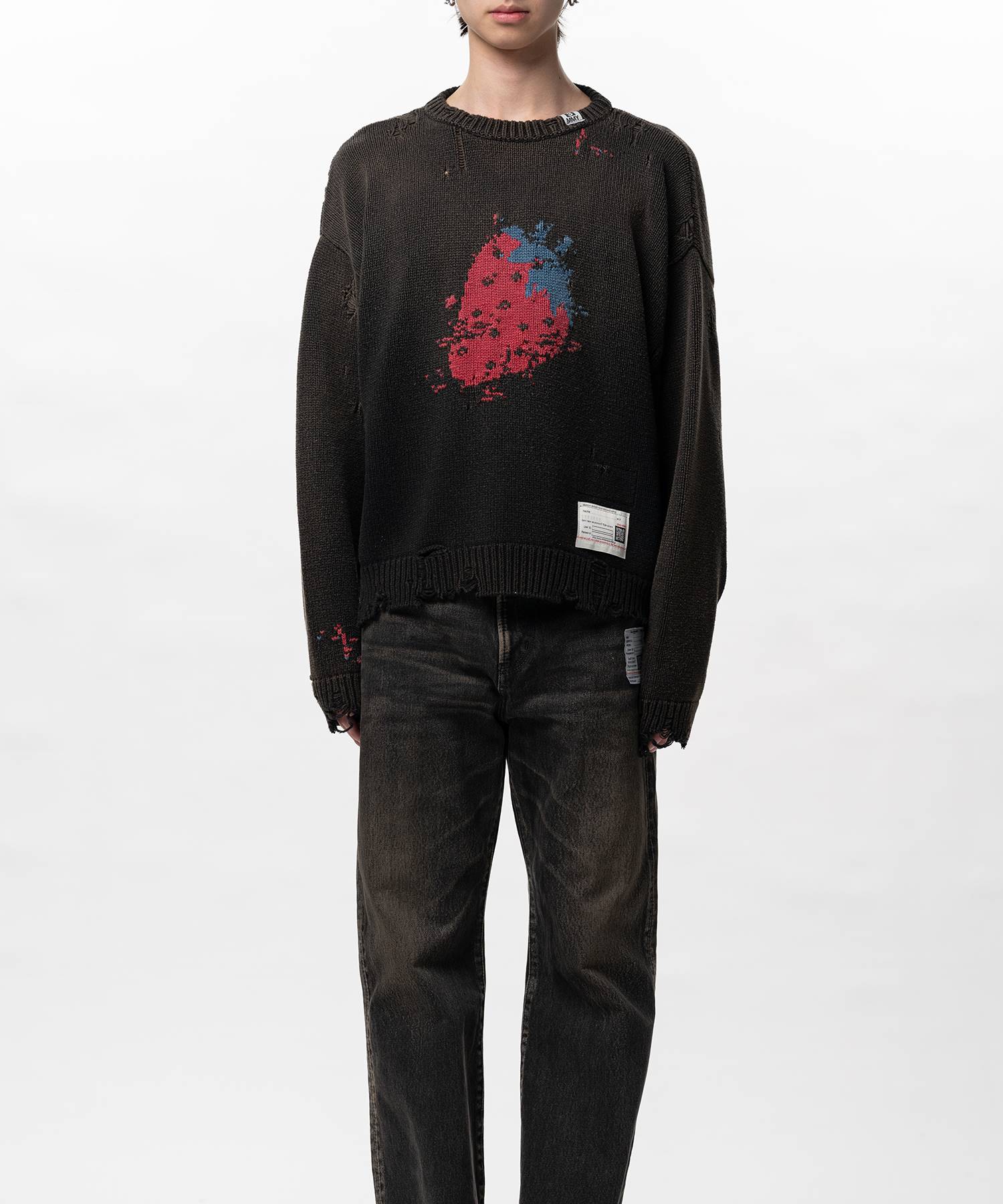 Strawberry Jacquard Knit Sweater