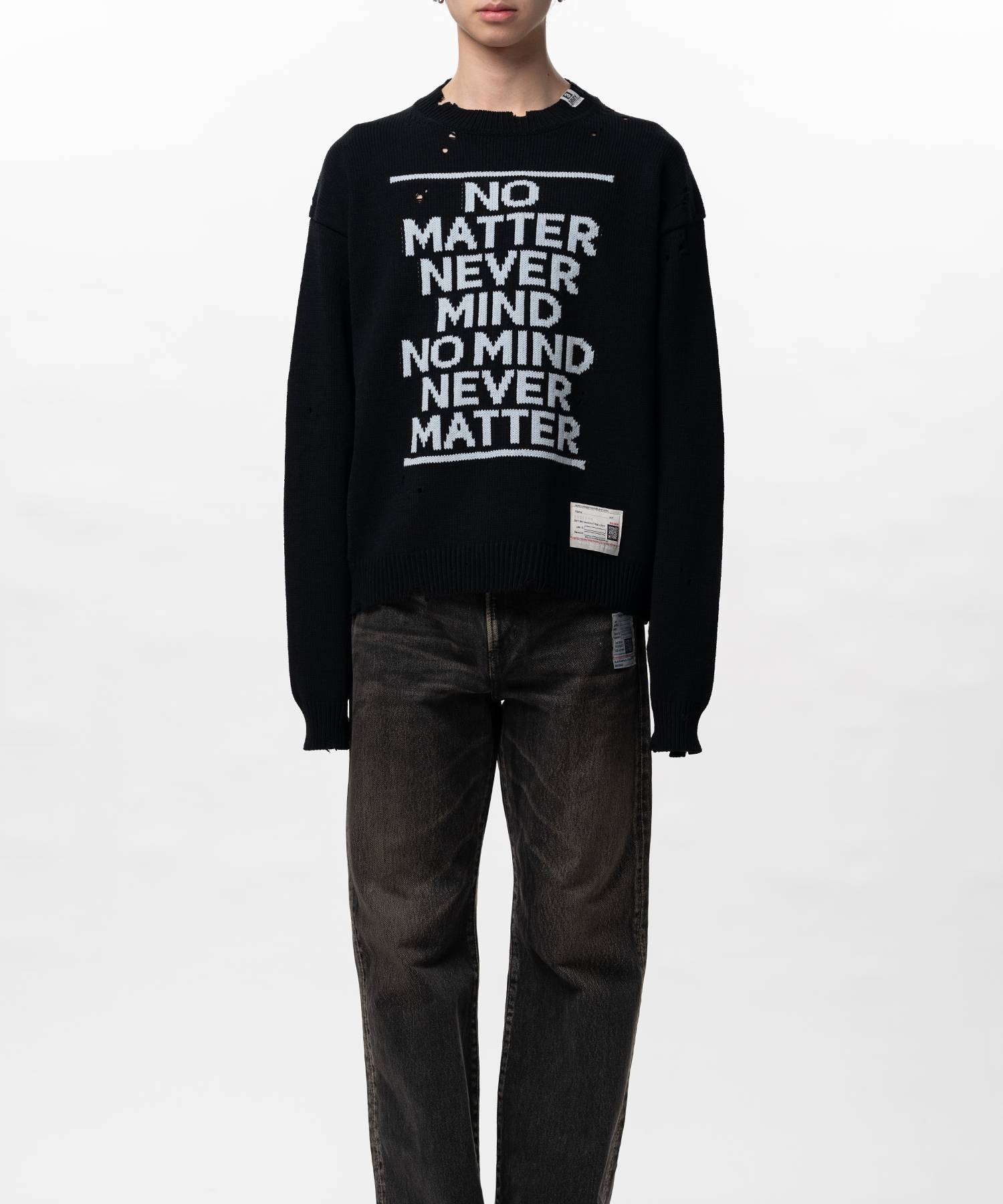 Message Jacquard Knit Sweater