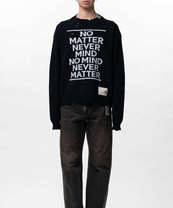 Message Jacquard Knit Sweater