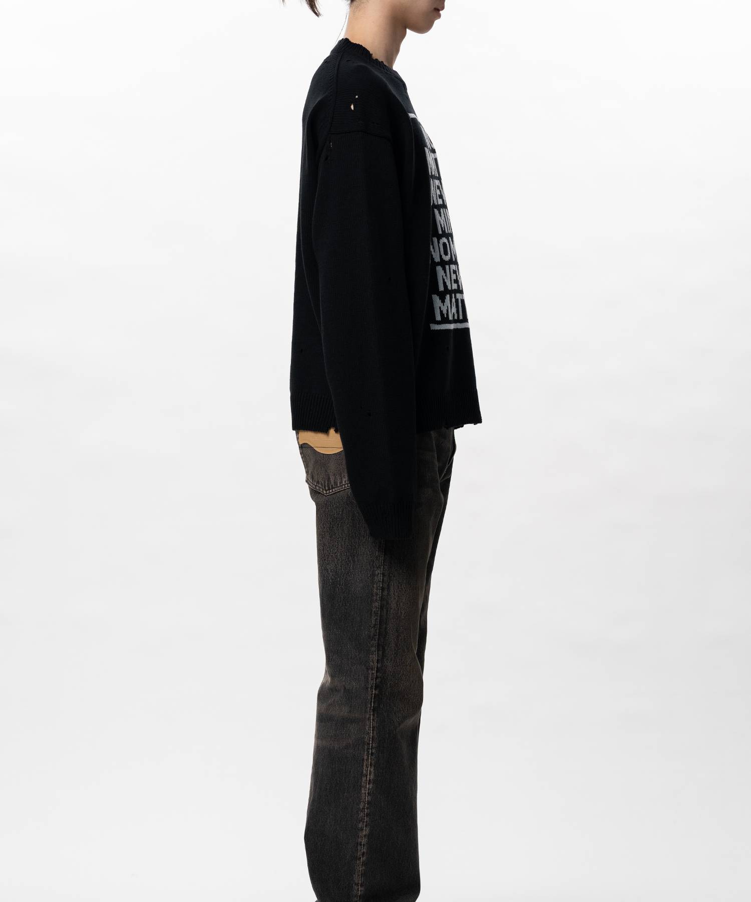 Message Jacquard Knit Sweater