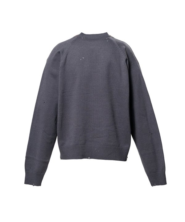 Front Back Combined Knit Polo Sweater