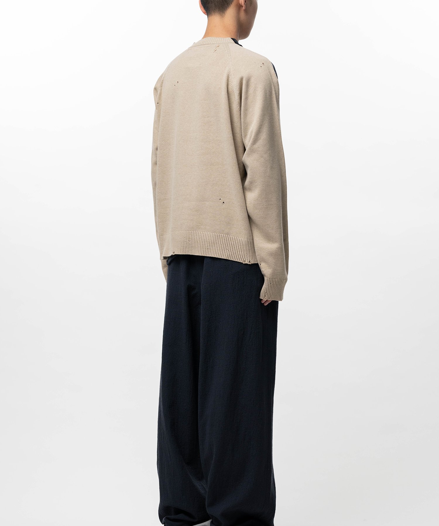 Front Back Combined Knit Polo Sweater