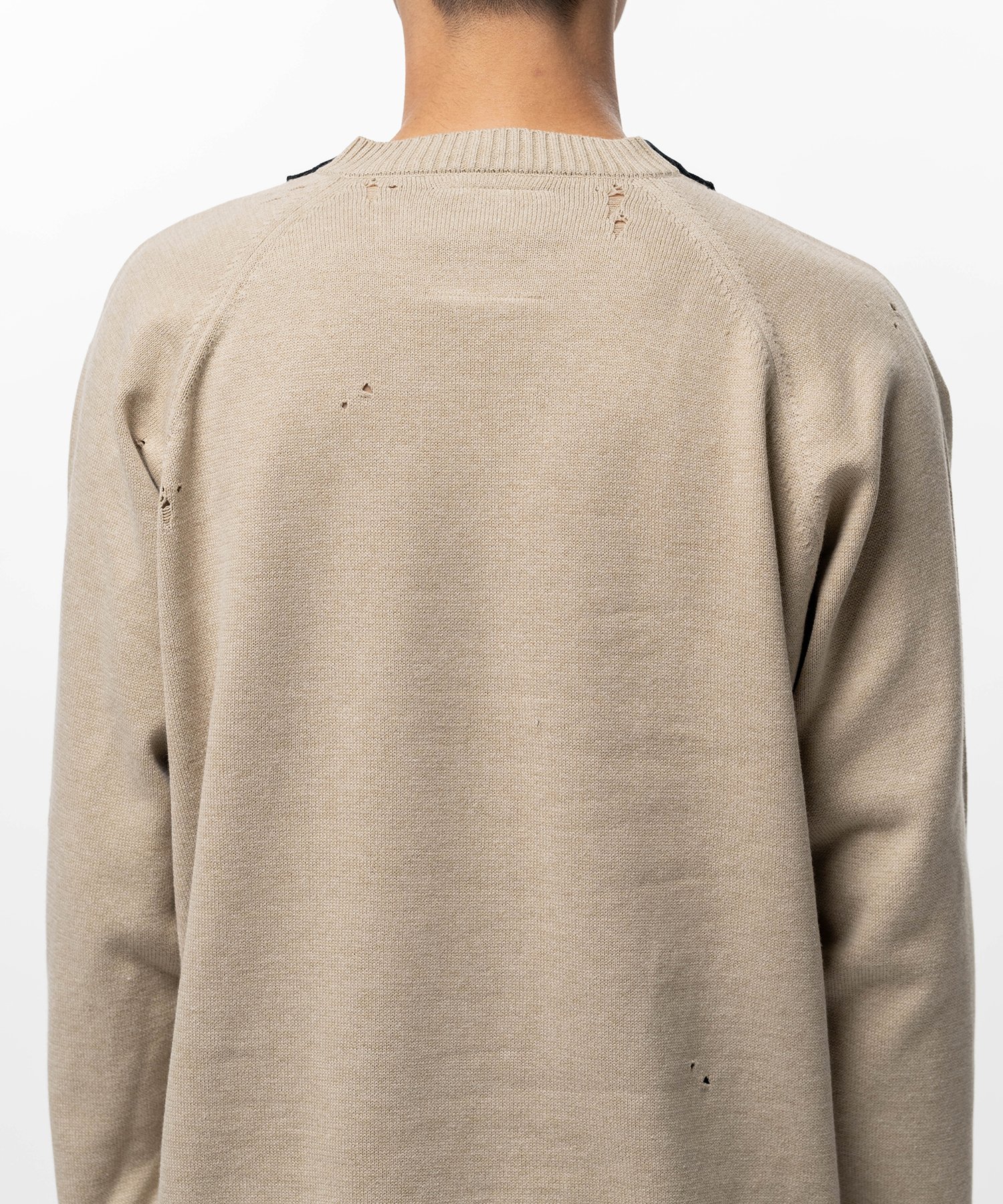Front Back Combined Knit Polo Sweater