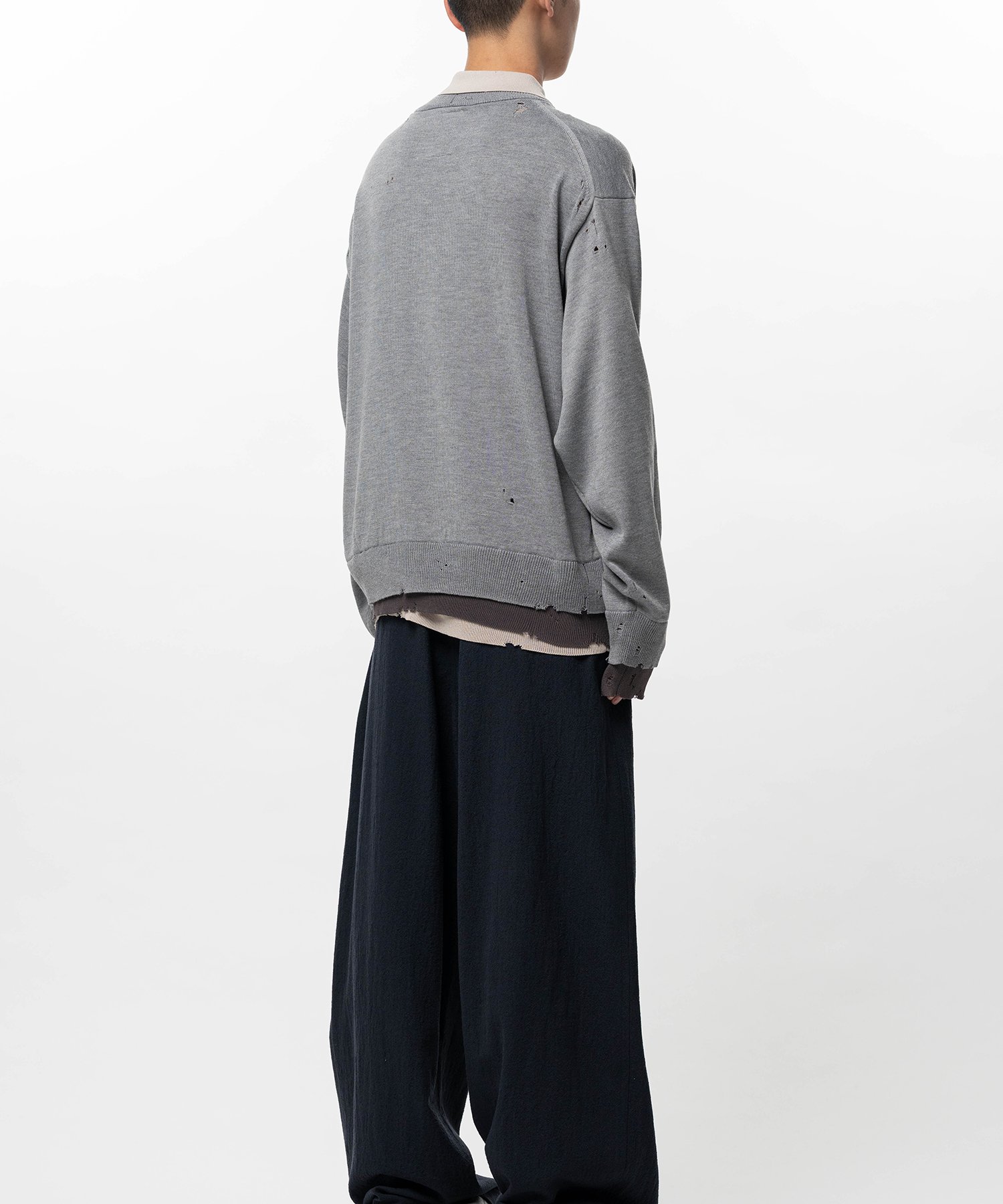 Triple Layered Knit Polo Sweater