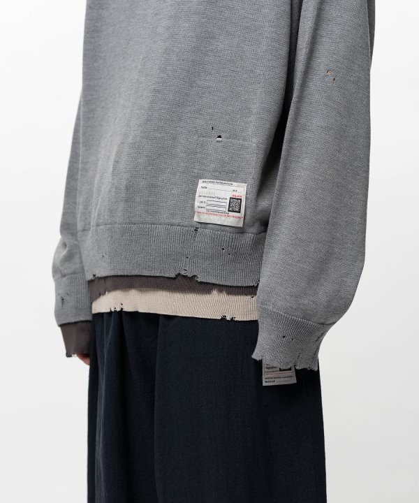 Triple Layered Knit Polo Sweater