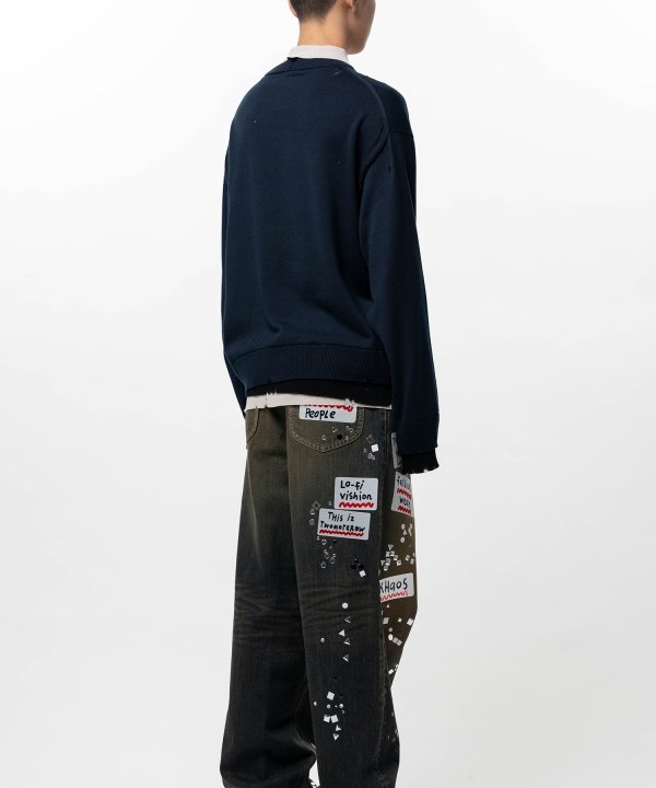 Triple Layered Knit Polo Sweater