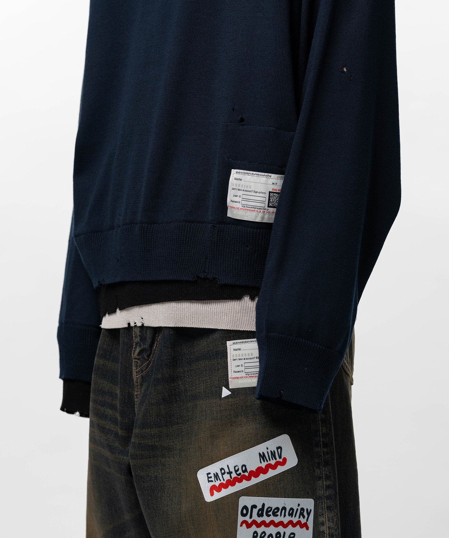 Triple Layered Knit Polo Sweater