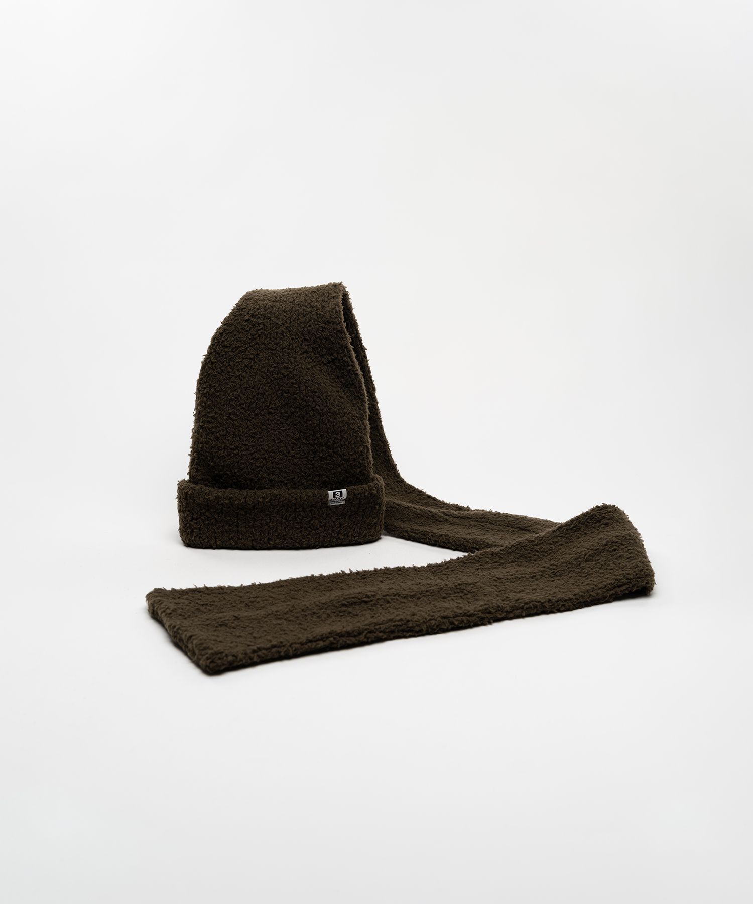 Scarf Detail Knit Cap