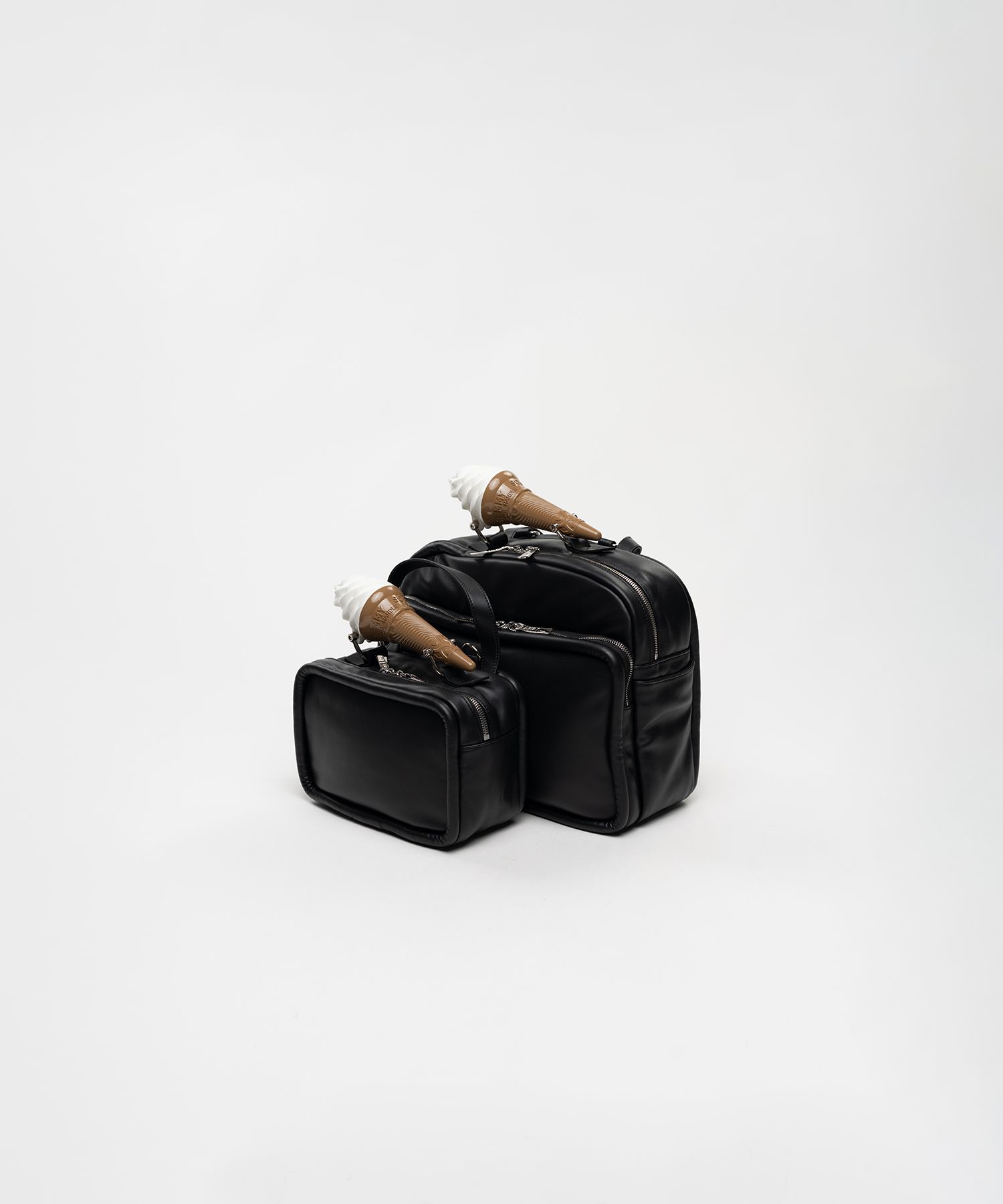 "TOY" Soft Serve Handle Square Leather Pocket Bag