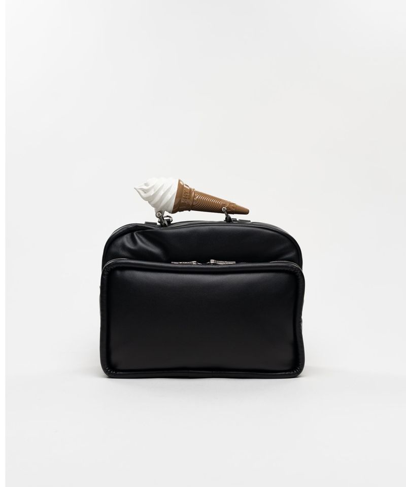 "TOY" Soft Serve Handle Square Leather Pocket Bag