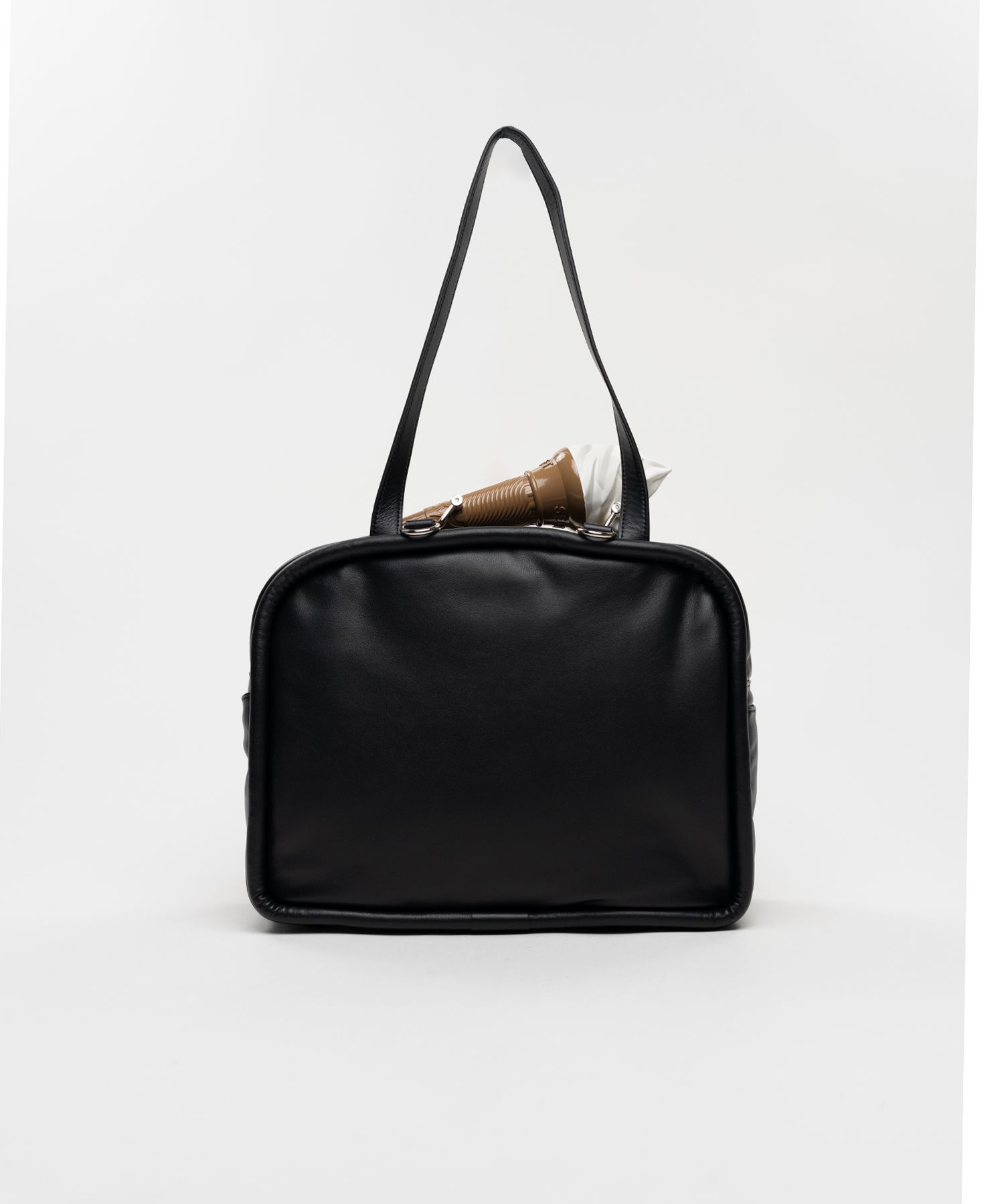 "TOY" Soft Serve Handle Square Leather Pocket Bag