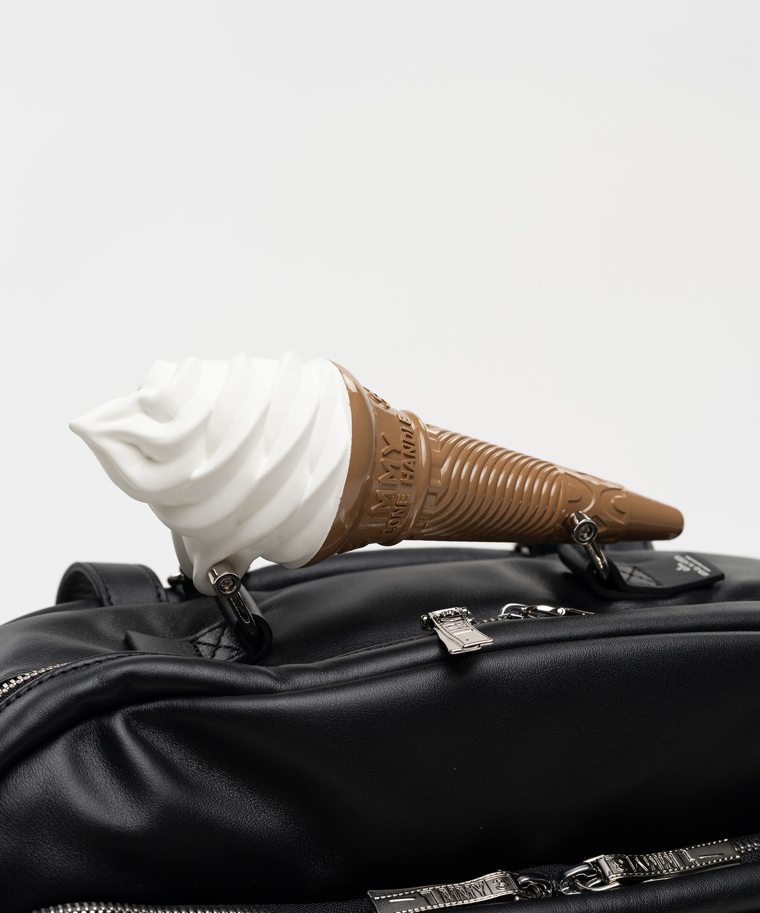 "TOY" Soft Serve Handle Square Leather Pocket Bag