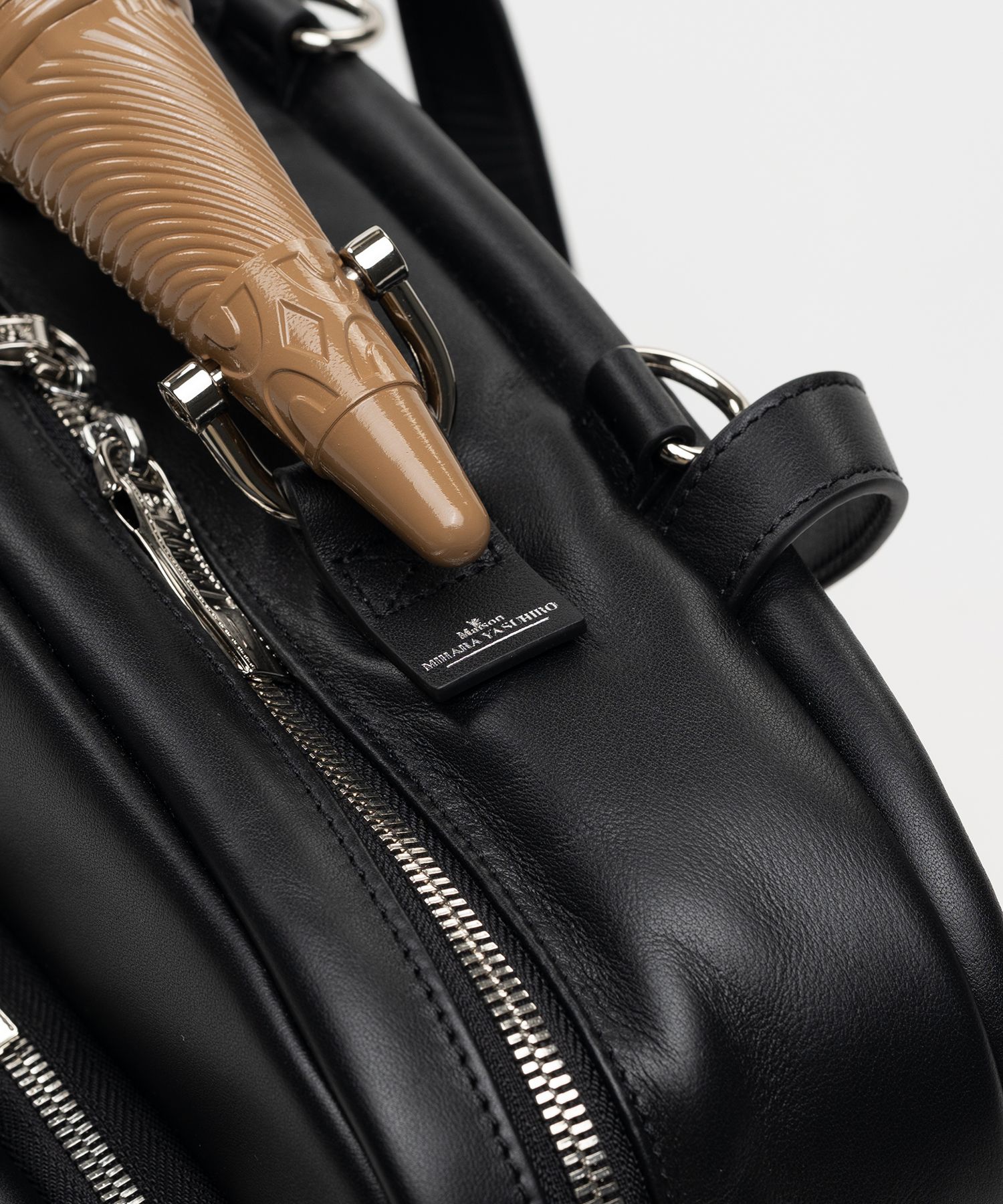 "TOY" Soft Serve Handle Square Leather Pocket Bag
