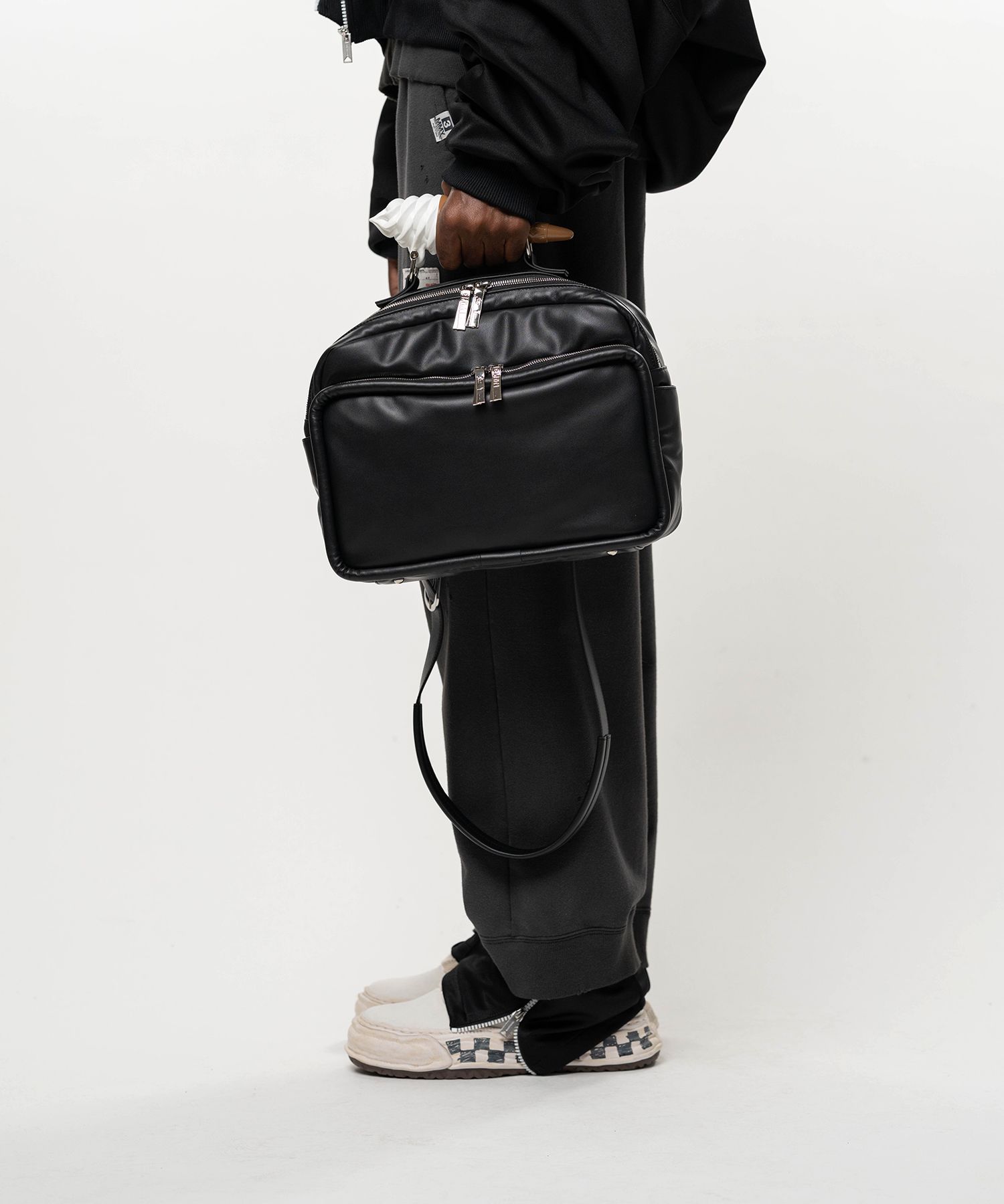 "TOY" Soft Serve Handle Square Leather Pocket Bag