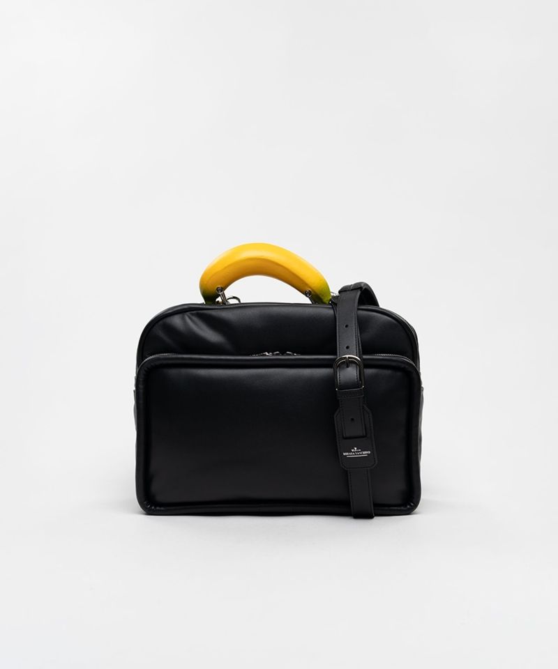 "TOY" Banana Handle Square Leather Pocket Bag