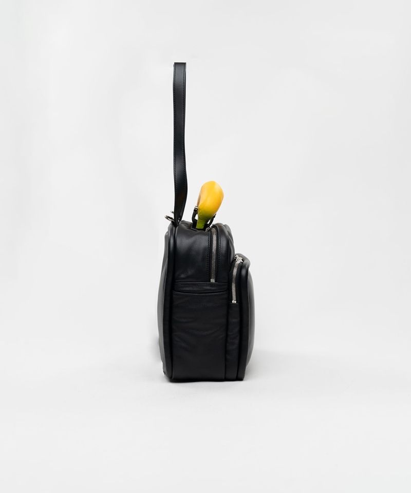 "TOY" Banana Handle Square Leather Pocket Bag