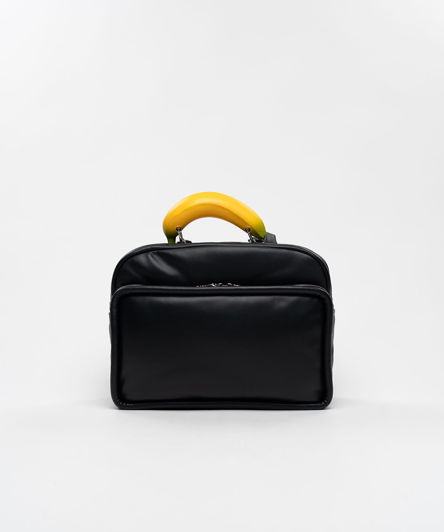 "TOY" Banana Handle Square Leather Pocket Bag
