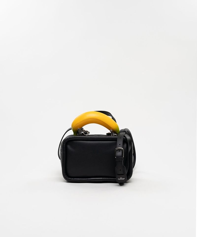 "TOY" Banana Handle Square Leather Mini Bag