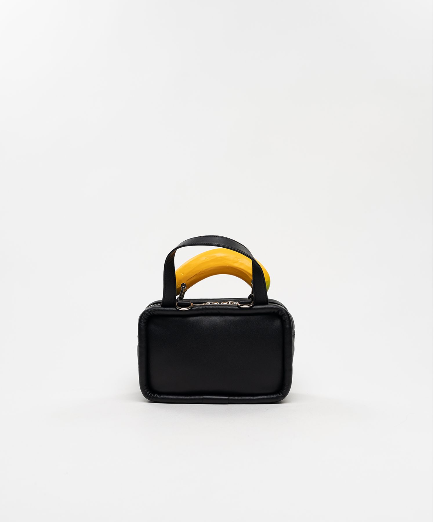 "TOY" Banana Handle Square Leather Mini Bag