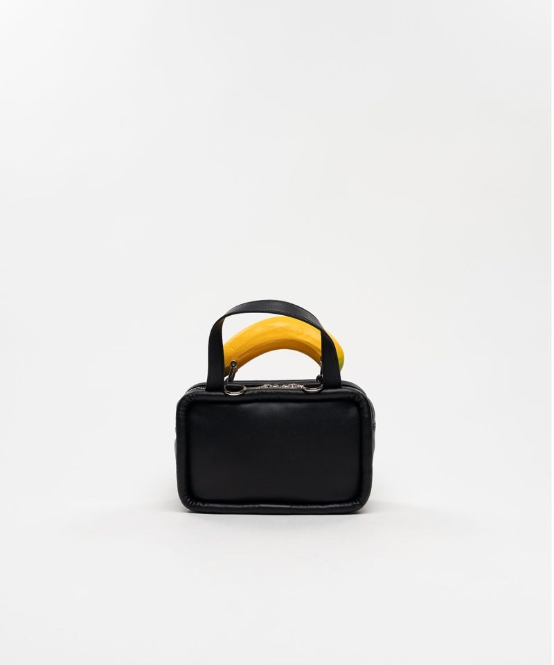 "TOY" Banana Handle Square Leather Mini Bag