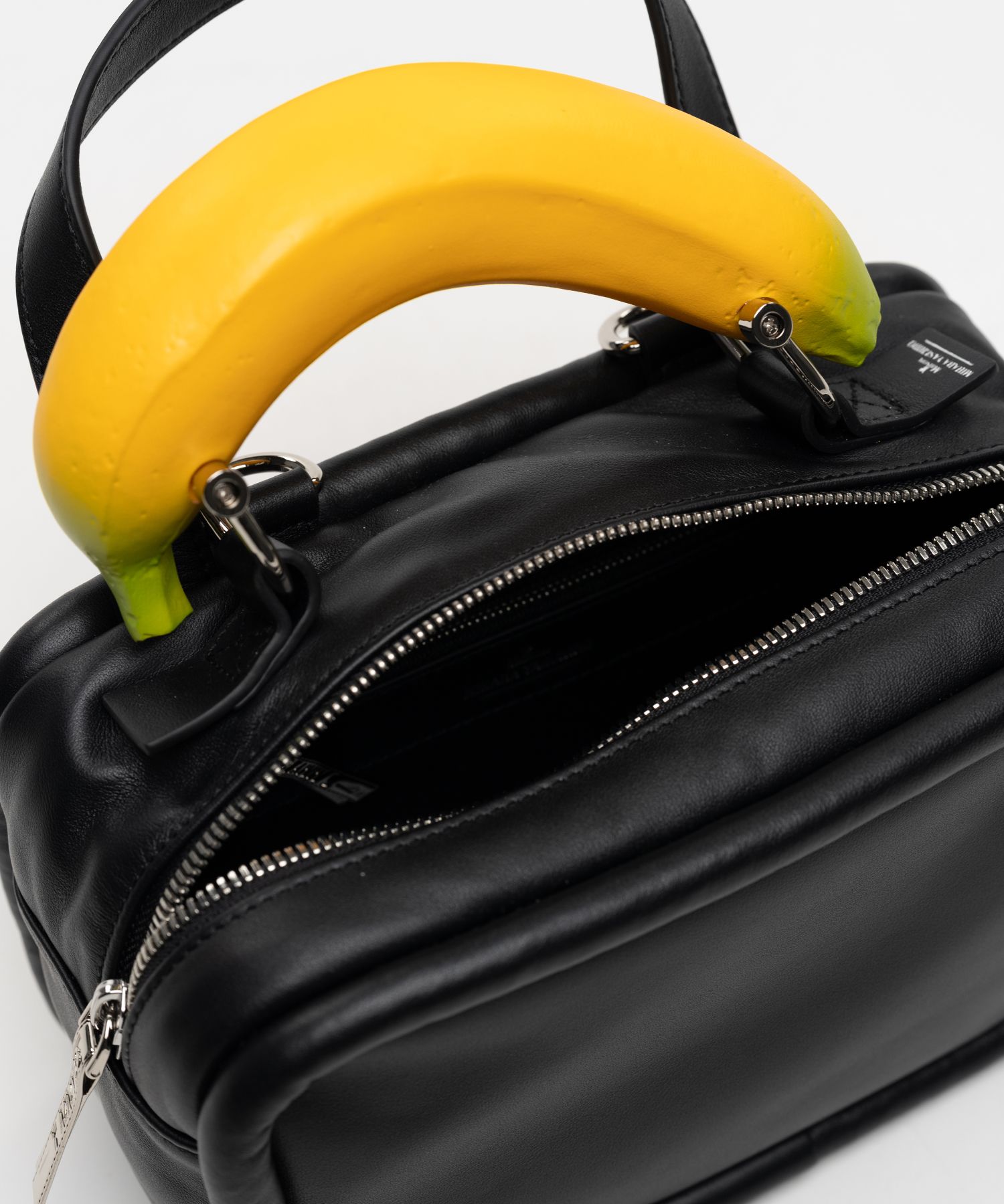 "TOY" Banana Handle Square Leather Mini Bag