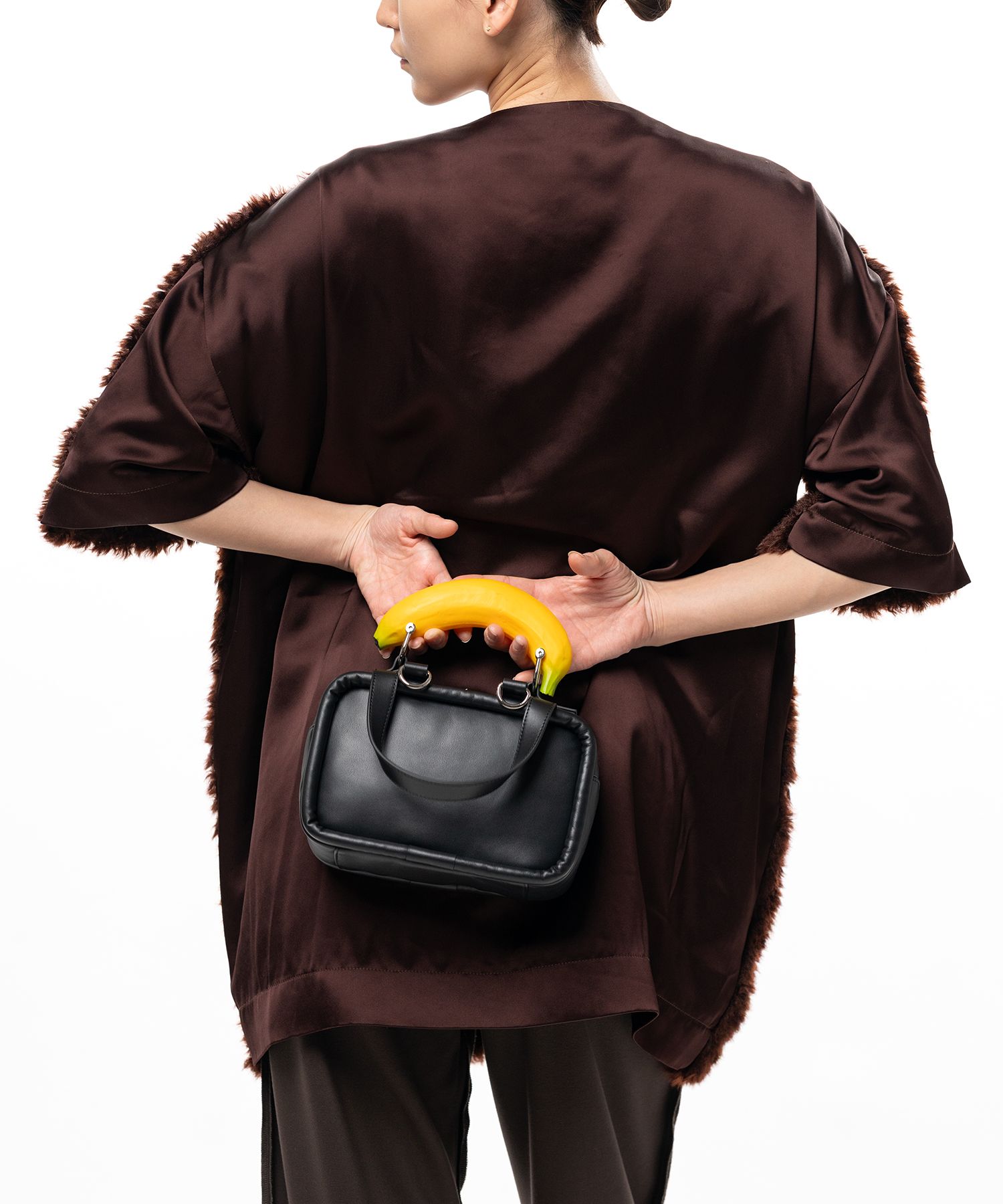 "TOY" Banana Handle Square Leather Mini Bag