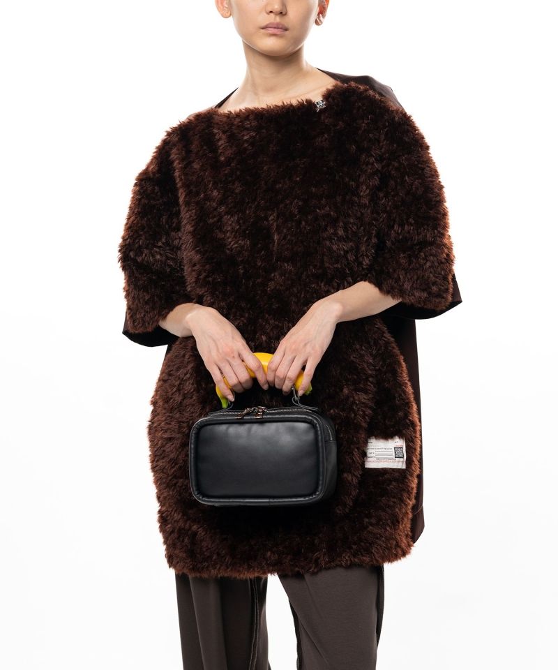 "TOY" Banana Handle Square Leather Mini Bag
