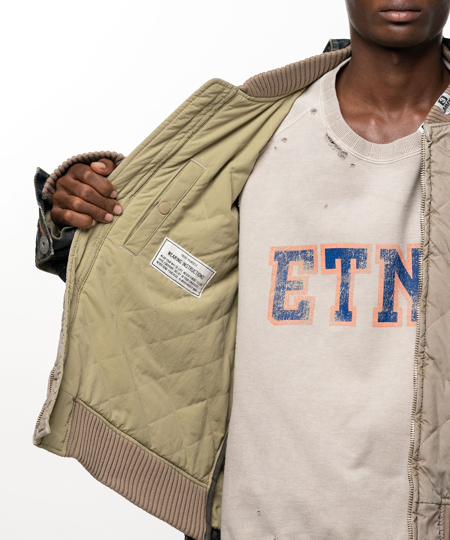 Combined Quilt Denim Jacket