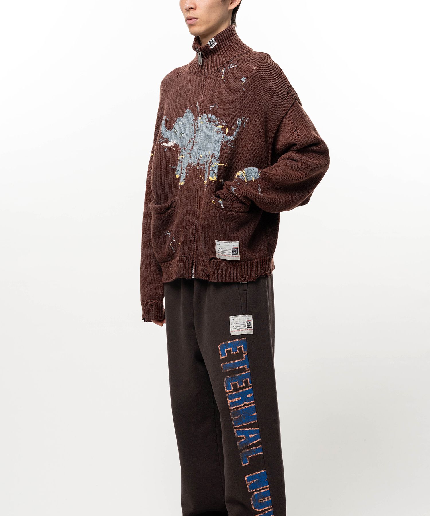 Elephant Jacquard Knit Cardigan