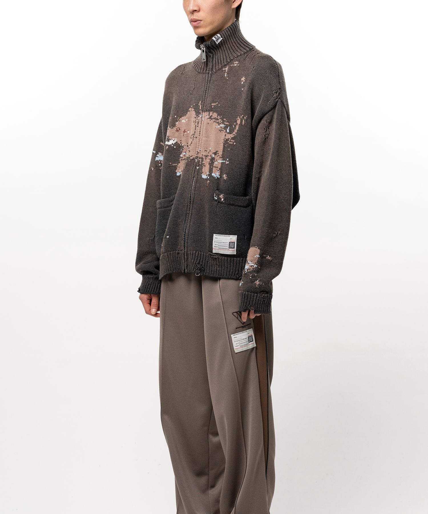 Elephant Jacquard Knit Cardigan