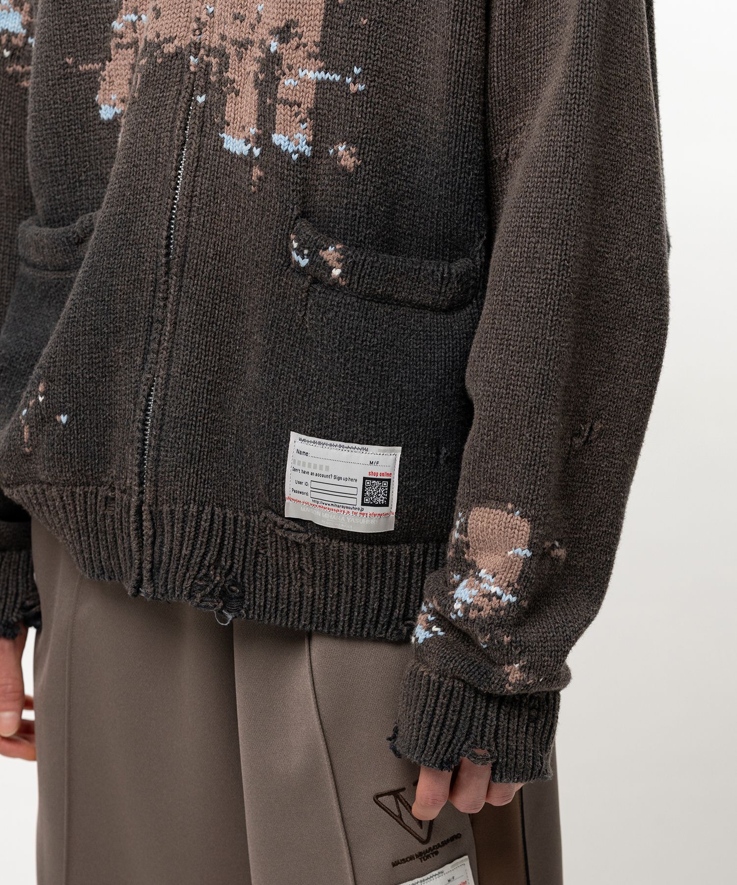 Elephant Jacquard Knit Cardigan
