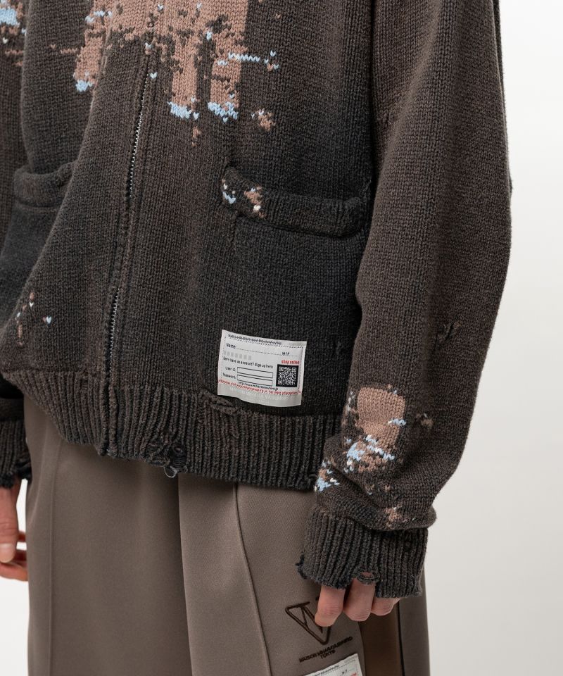 Elephant Jacquard Knit Cardigan