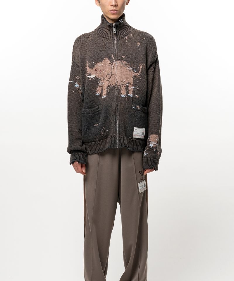 Elephant Jacquard Knit Cardigan